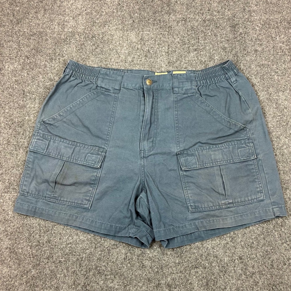 Red Head Brand Co Mens 38 Blue Canvas Cargo Shorts Elastic Waist Utility Outdoor